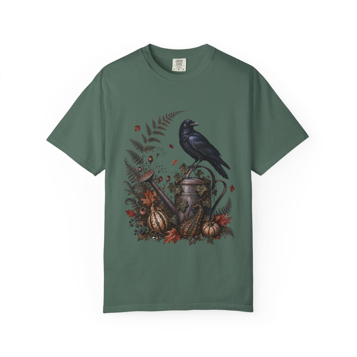 Botanical Vibes T-Shirt Ivory / XL Raven Watering Can T-Shirt - Gothic Garden Art