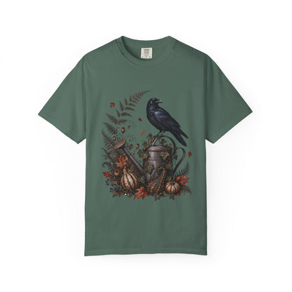Botanical Vibes T-Shirt Ivory / XL Raven Watering Can T-Shirt - Gothic Garden Art