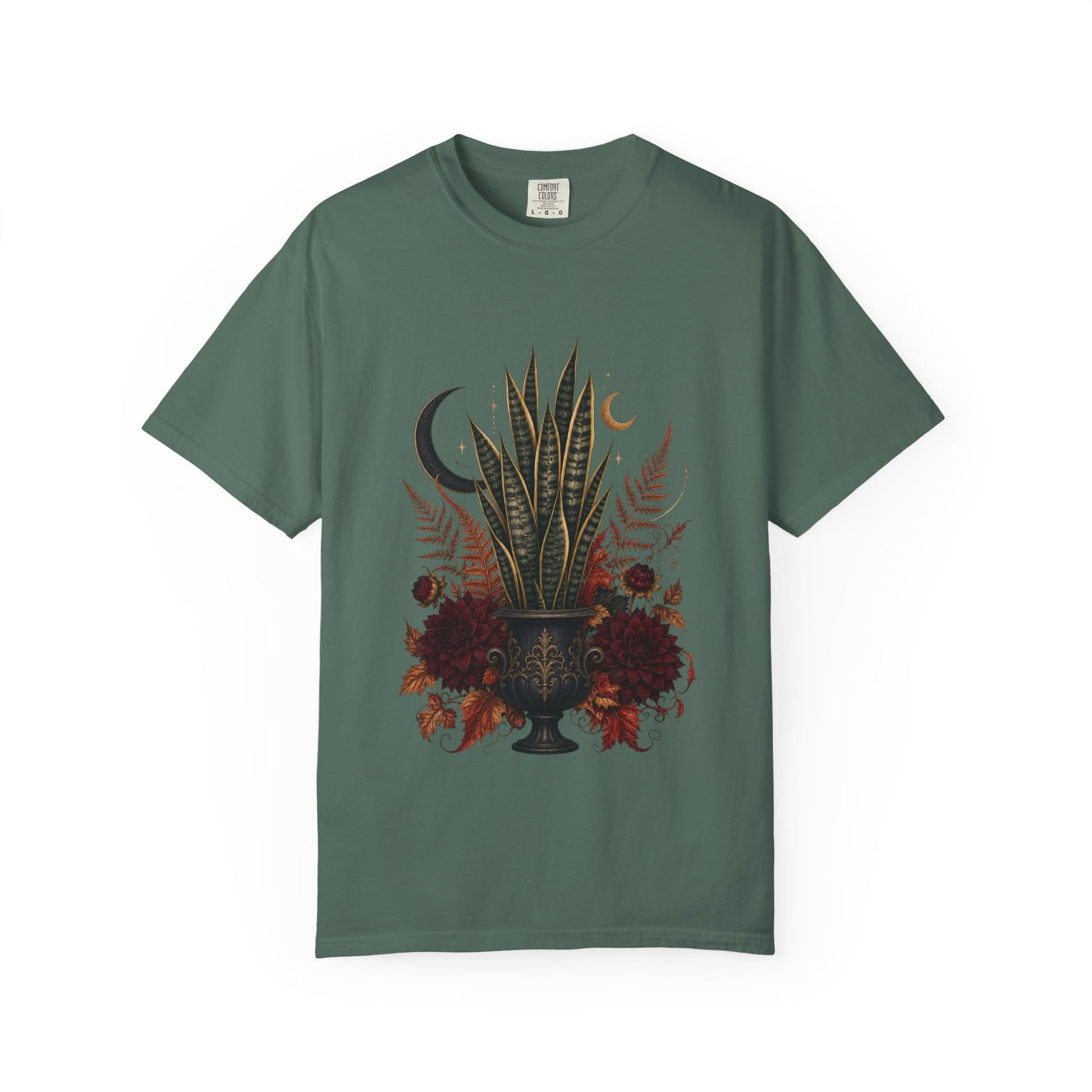 Botanical Vibes T-Shirt Ivory / XL Snake Plant Gothic Urn T-Shirt - Dark Botanical Art
