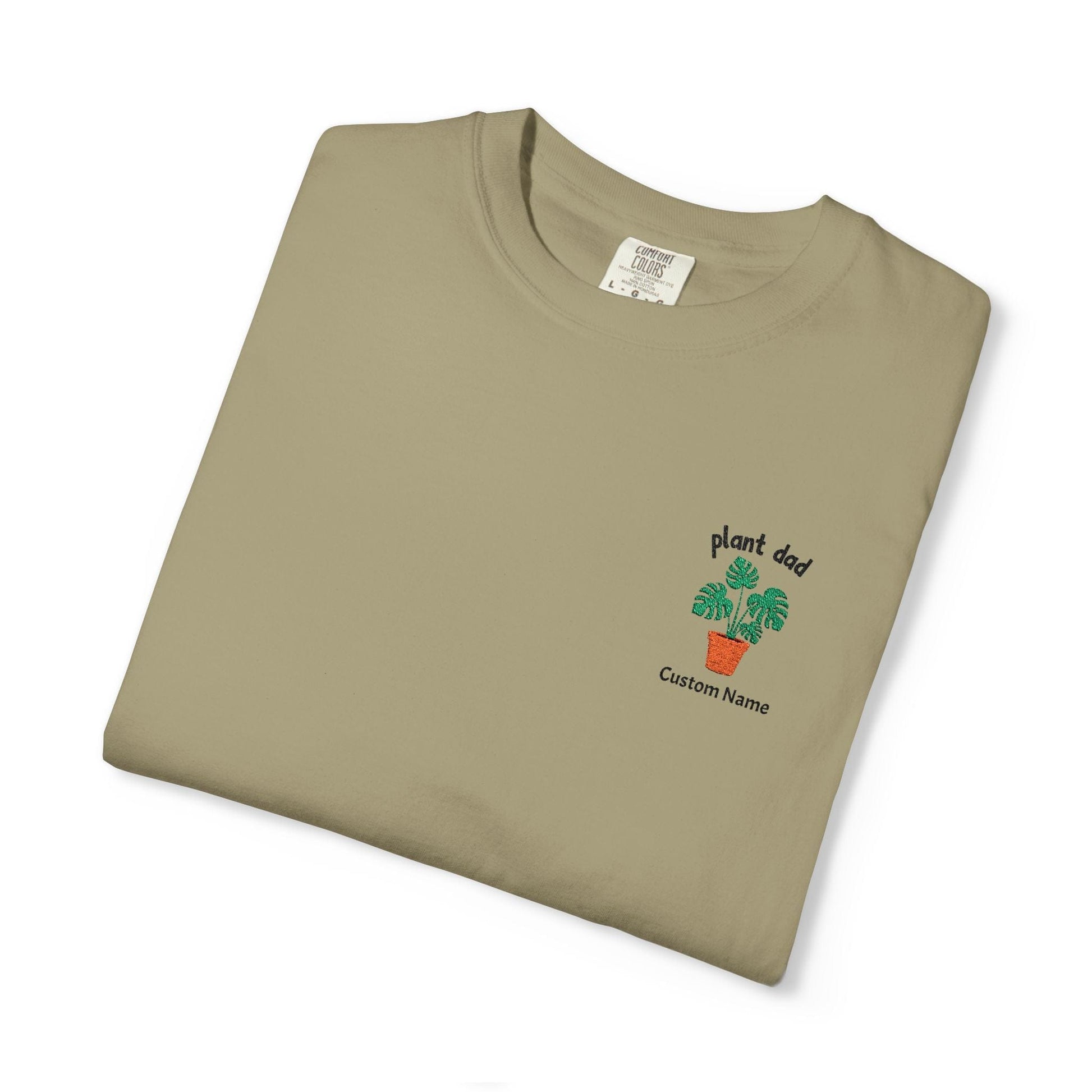 Printify T-Shirt Khaki / S Personalized Plant Dad T-Shirt – Custom Embroidered Plant Lover Gift