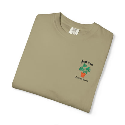Printify T-Shirt Khaki / S Personalized Plant Mom T-Shirt – Custom Embroidered Plant Lover Gift