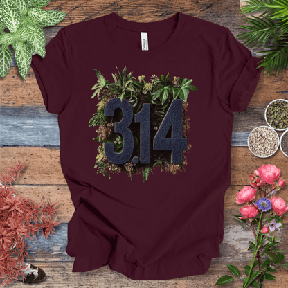 Printify T-Shirt Maroon / S Botanical Pi Day T-Shirt