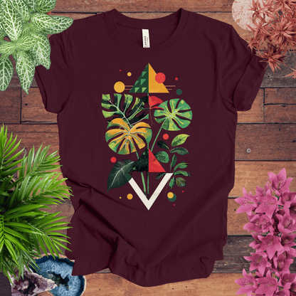 Printify T-Shirt Maroon / S Modern Monstera Deliciosa Houseplant T-Shirt