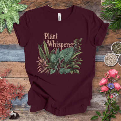 Printify T-Shirt Maroon / S Plant Whisperer Houseplant T-Shirt