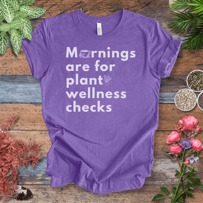 Printify T-Shirt Mornings Are for Plant Wellness Checks | Cozy Plant Parent Tee