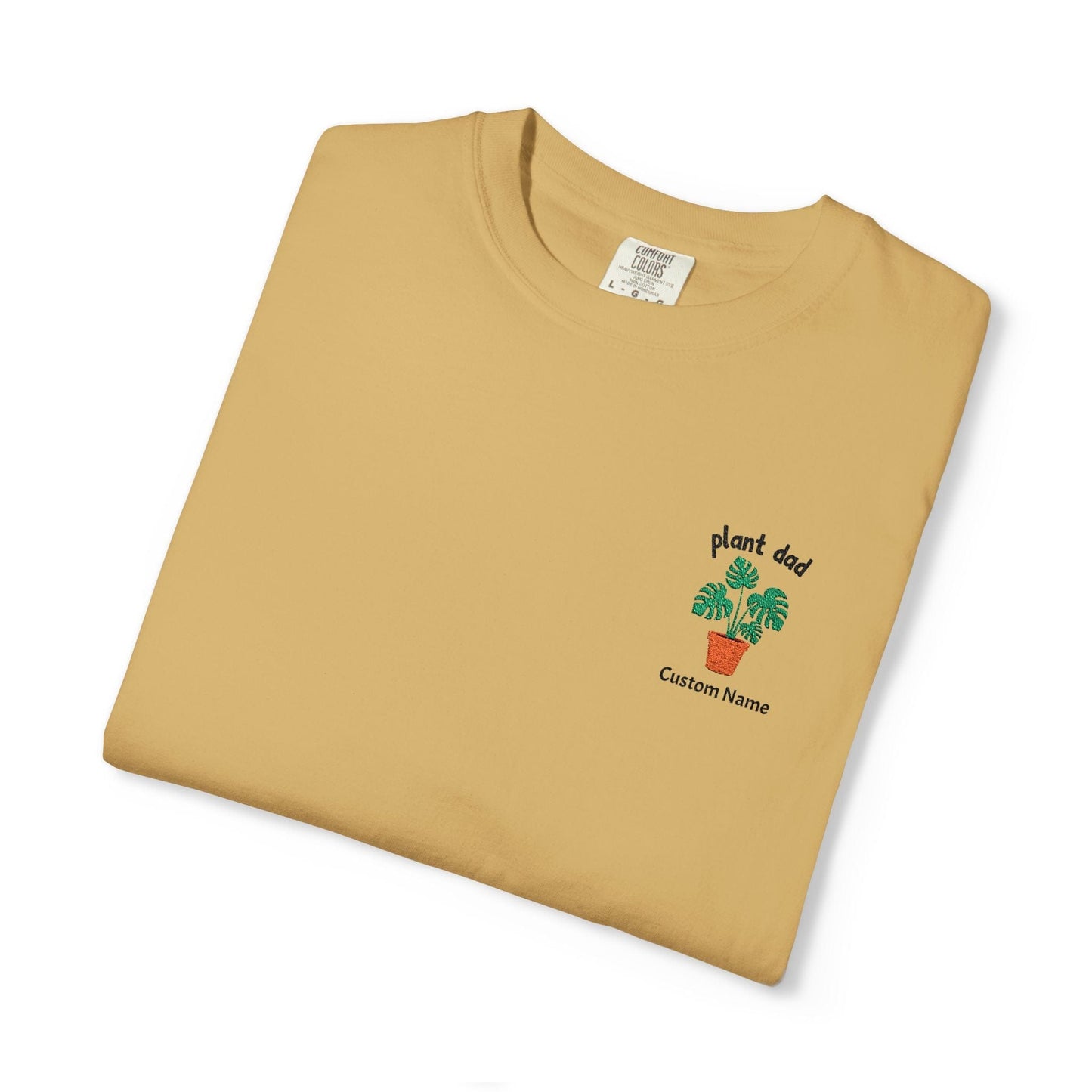 Printify T-Shirt Mustard / S Personalized Plant Dad T-Shirt – Custom Embroidered Plant Lover Gift