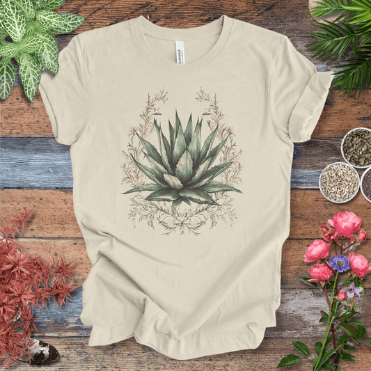 Printify T-Shirt Natural / S Elegant Agave Frame T-Shirt