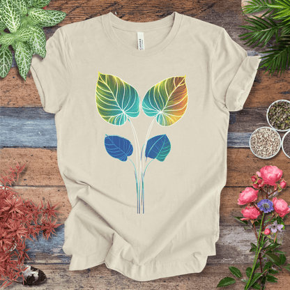 Printify T-Shirt Natural / S Glowing Futuristic Leaves Botanical Nature Lover T-Shirt