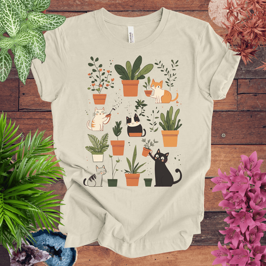 Printify T-Shirt Natural / S Kittens Tending Their Garden T-Shirt