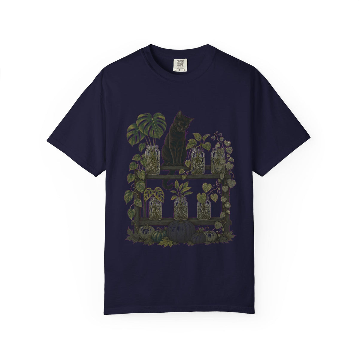 Botanical Vibes T-Shirt Pepper / L Cat Propagation Shelf T-Shirt - Houseplant Lover Art