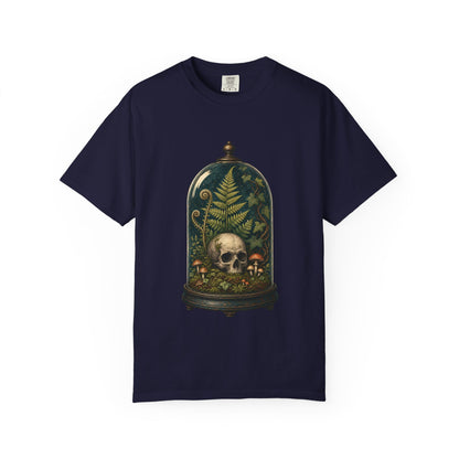 Botanical Vibes T-Shirt Pepper / L Skull Terrarium Fern T-Shirt - Gothic Houseplant Art