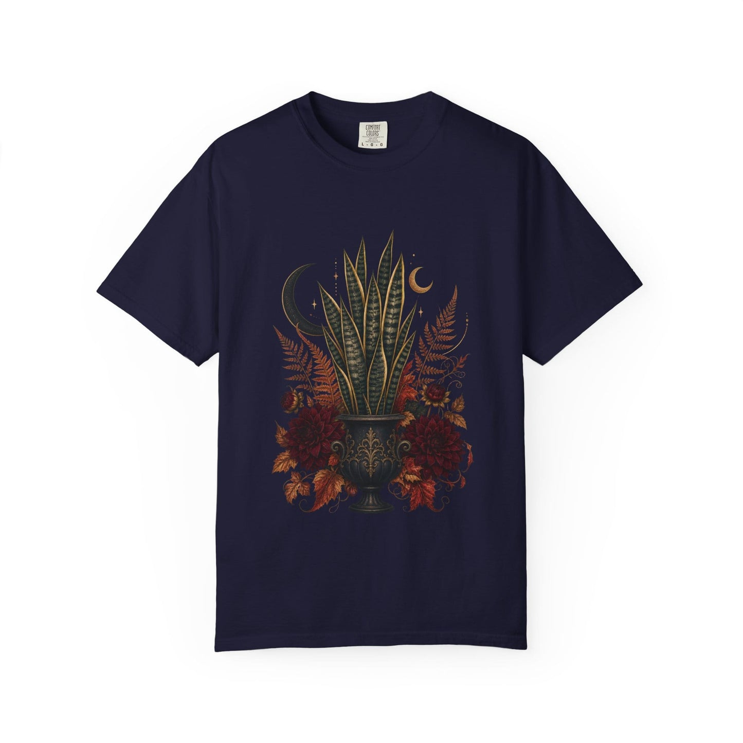 Botanical Vibes T-Shirt Pepper / L Snake Plant Gothic Urn T-Shirt - Dark Botanical Art