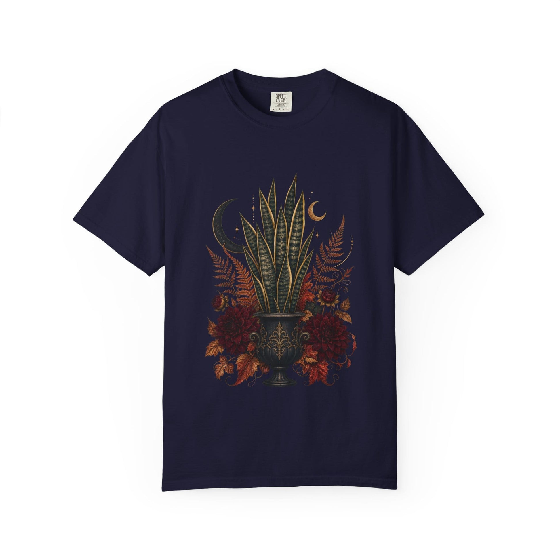 Botanical Vibes T-Shirt Pepper / L Snake Plant Gothic Urn T-Shirt - Dark Botanical Art