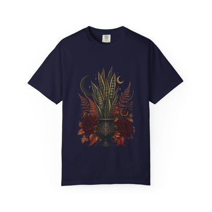 Botanical Vibes T-Shirt Pepper / L Snake Plant Gothic Urn T-Shirt - Dark Botanical Art