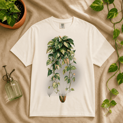 Printify T-Shirt Pepper / L Variegated Pothos Graphic T-Shirt - Plant Lover Gift