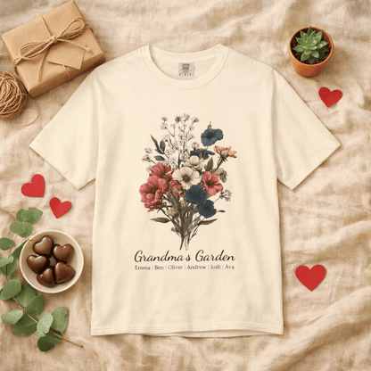Printify T-Shirt Personalized Gardening T-Shirt – Custom Garden Bouquet Gift for Plant Lovers
