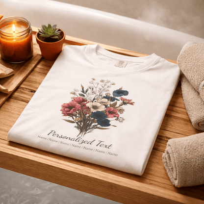 Printify T-Shirt Personalized Gardening T-Shirt – Custom Garden Bouquet Gift for Plant Lovers
