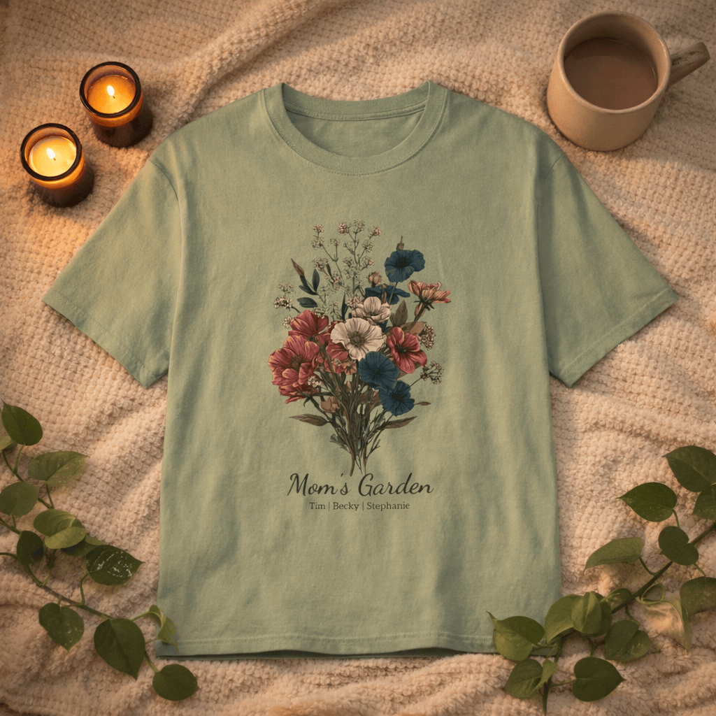 Printify T-Shirt Personalized Gardening T-Shirt – Custom Garden Bouquet Gift for Plant Lovers