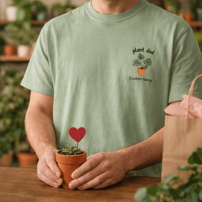 Printify T-Shirt Personalized Plant Dad T-Shirt – Custom Embroidered Plant Lover Gift