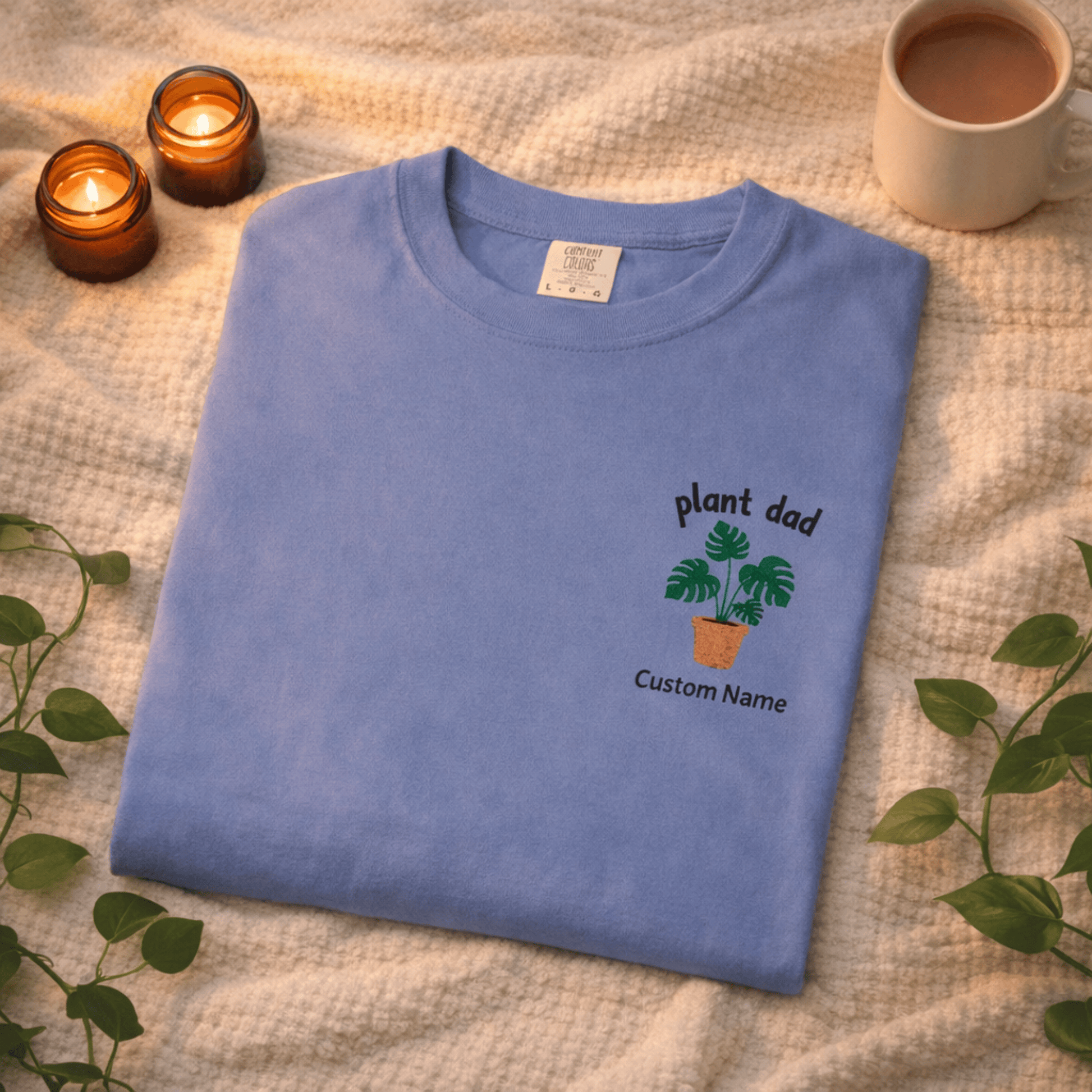 Printify T-Shirt Personalized Plant Dad T-Shirt – Custom Embroidered Plant Lover Gift