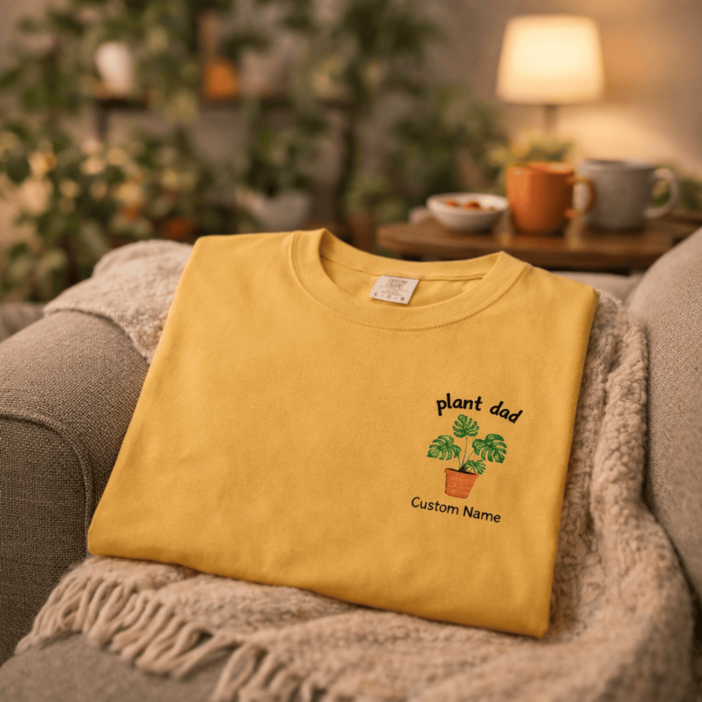 Printify T-Shirt Personalized Plant Dad T-Shirt – Custom Embroidered Plant Lover Gift