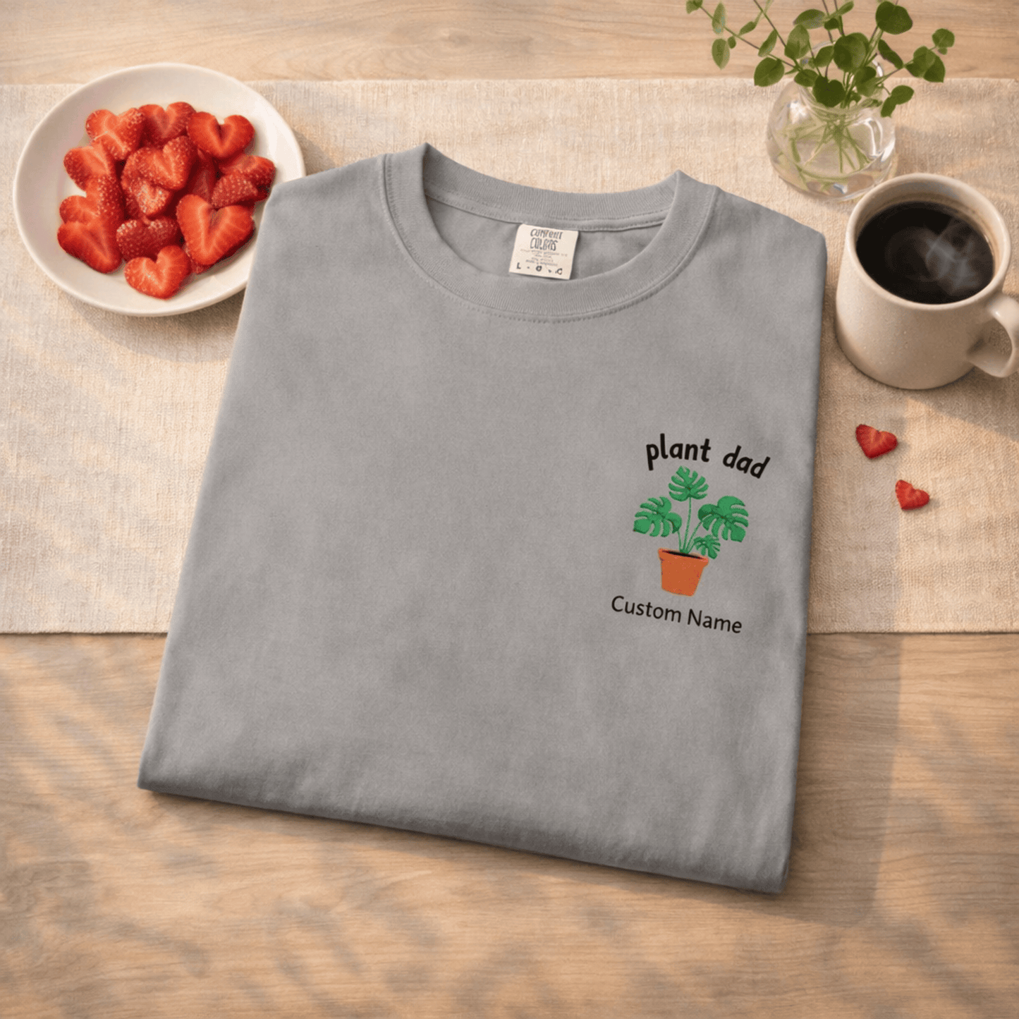 Printify T-Shirt Personalized Plant Dad T-Shirt – Custom Embroidered Plant Lover Gift