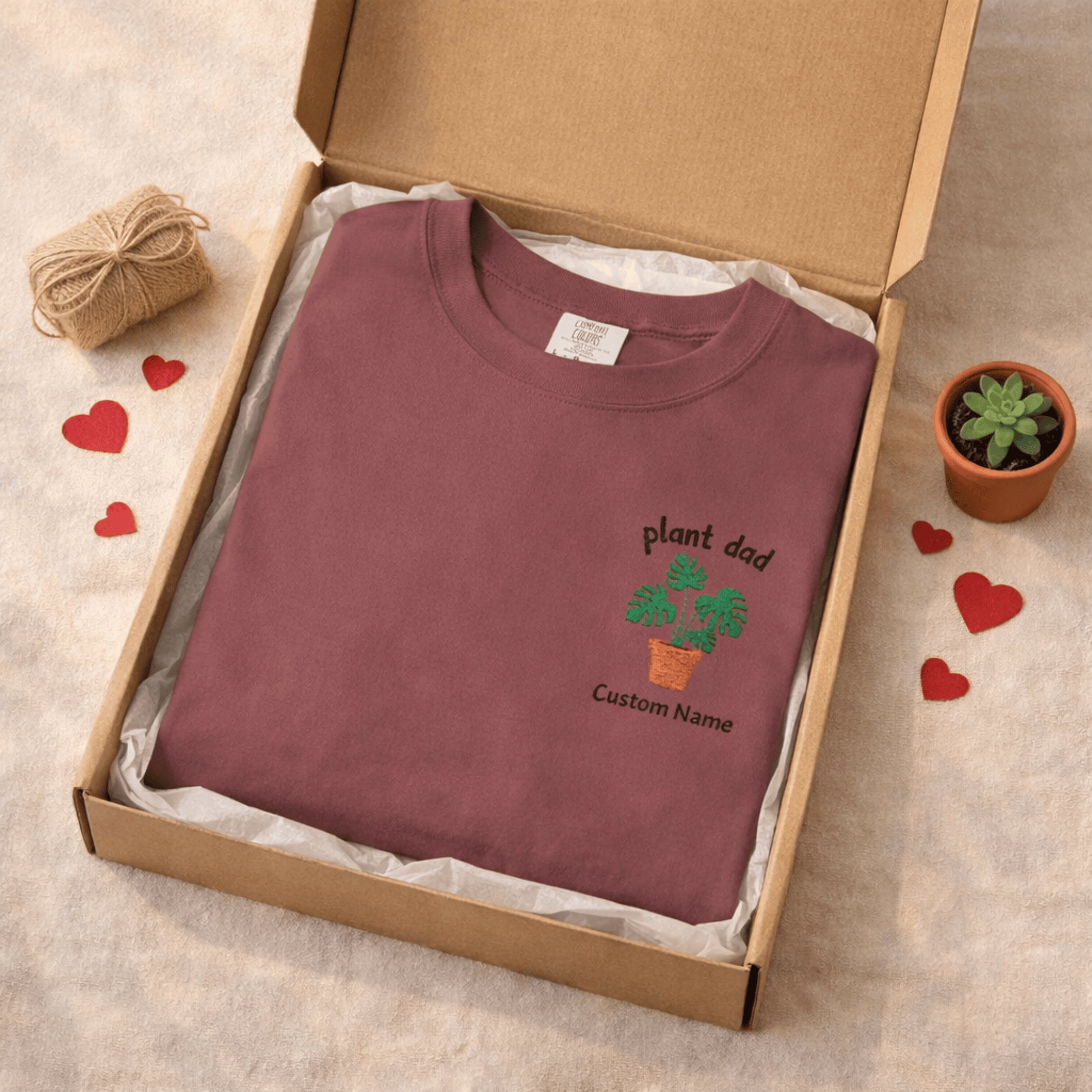 Printify T-Shirt Personalized Plant Dad T-Shirt – Custom Embroidered Plant Lover Gift