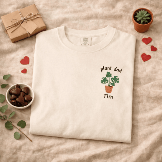 Printify T-Shirt Personalized Plant Dad T-Shirt – Custom Embroidered Plant Lover Gift