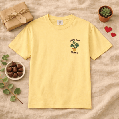 Printify T-Shirt Personalized Plant Mom T-Shirt – Custom Embroidered Plant Lover Gift