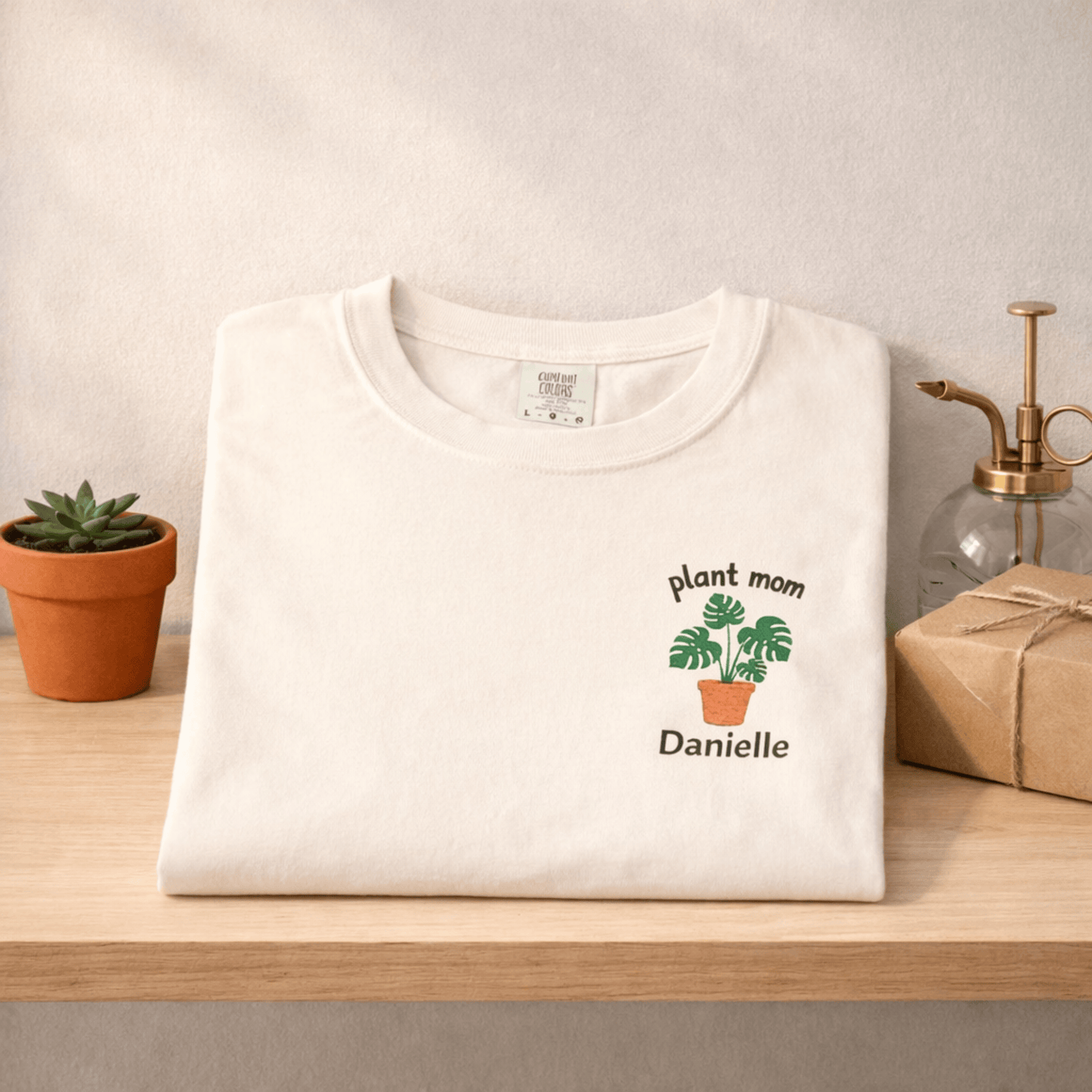 Printify T-Shirt Personalized Plant Mom T-Shirt – Custom Embroidered Plant Lover Gift