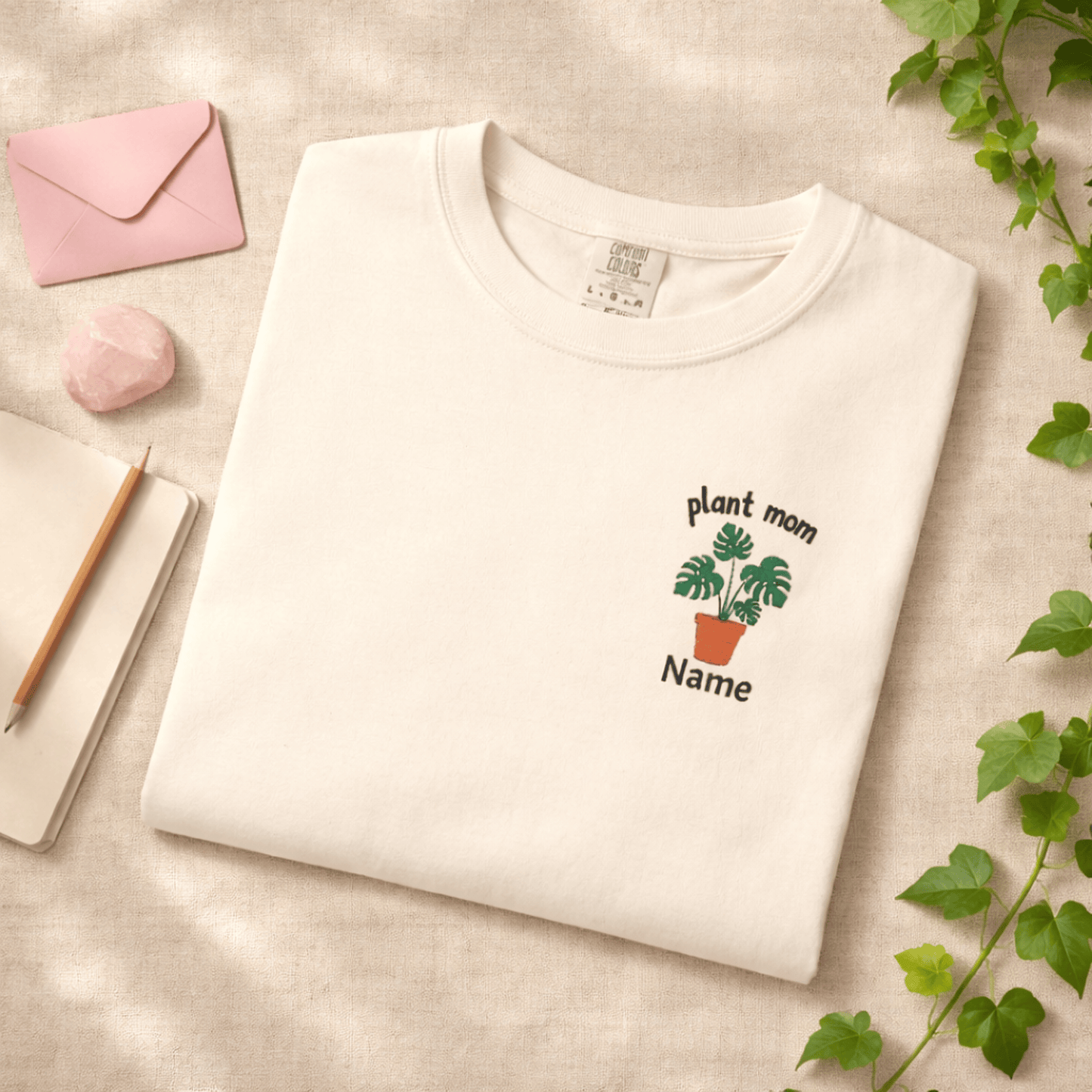 Printify T-Shirt Personalized Plant Mom T-Shirt – Custom Embroidered Plant Lover Gift