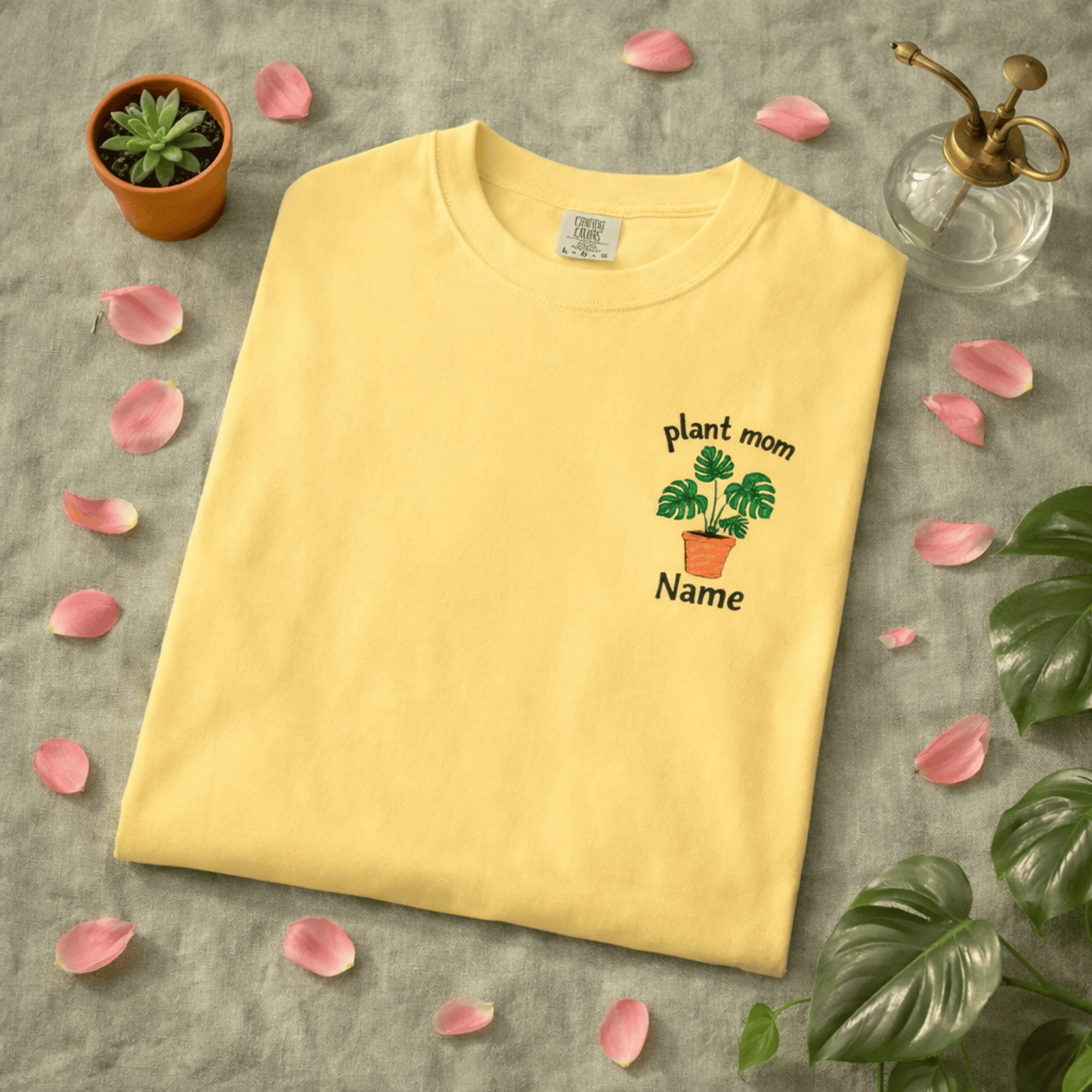 Printify T-Shirt Personalized Plant Mom T-Shirt – Custom Embroidered Plant Lover Gift