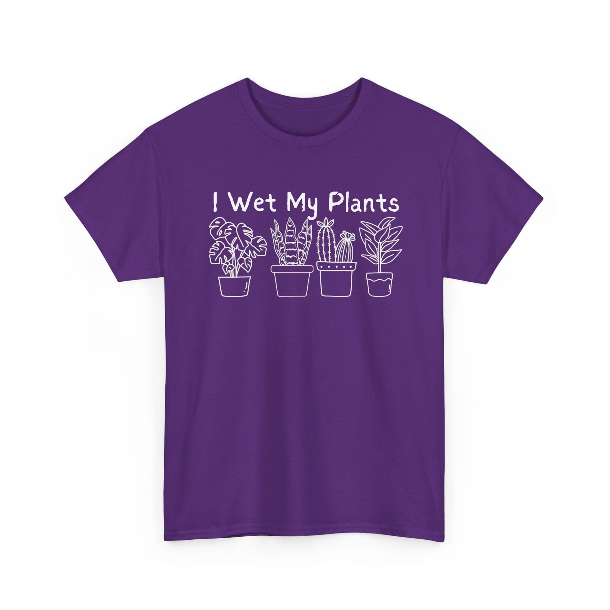 Printify T-Shirt Purple / S I Wet My Plants T-Shirt — Funny Plant Lover Tee for Gardeners