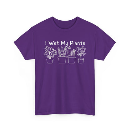 Printify T-Shirt Purple / S I Wet My Plants T-Shirt — Funny Plant Lover Tee for Gardeners