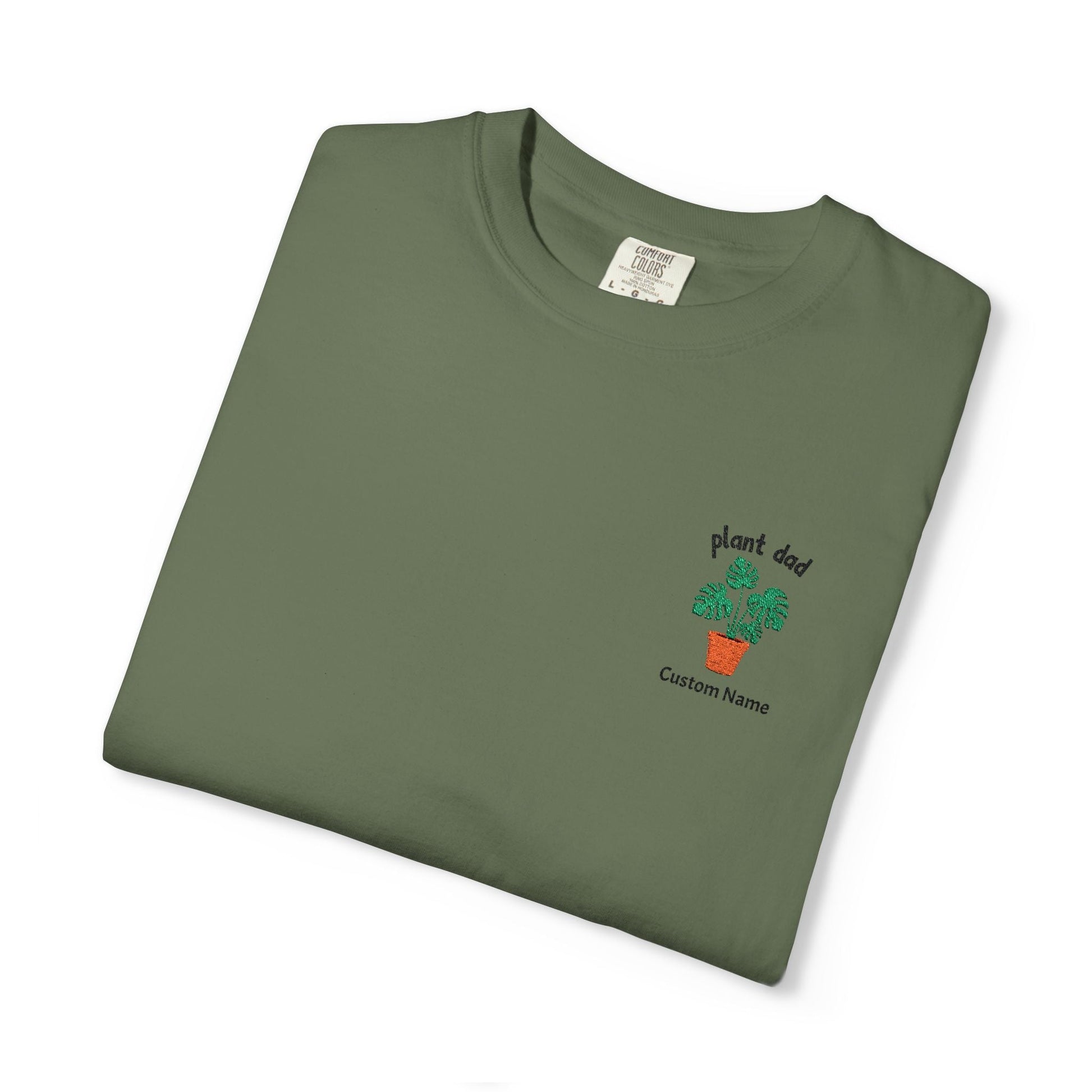 Printify T-Shirt Sage / S Personalized Plant Dad T-Shirt – Custom Embroidered Plant Lover Gift