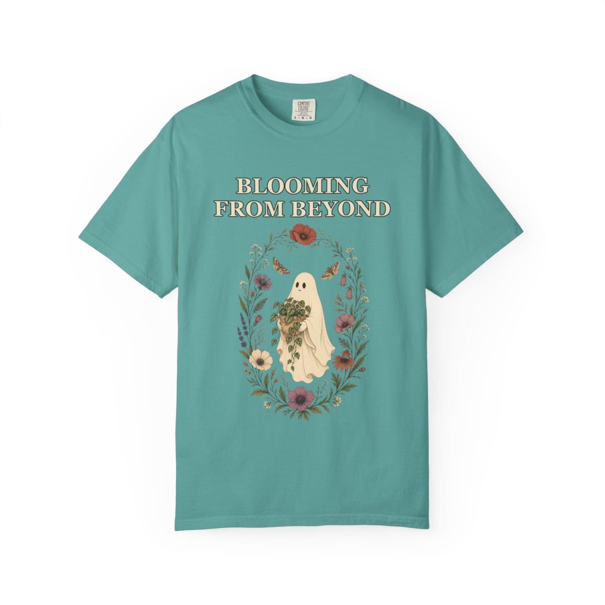 Botanical Vibes T-Shirt Seafoam / S Floral Ghost Halloween Shirt - Cottagecore Plant Tee