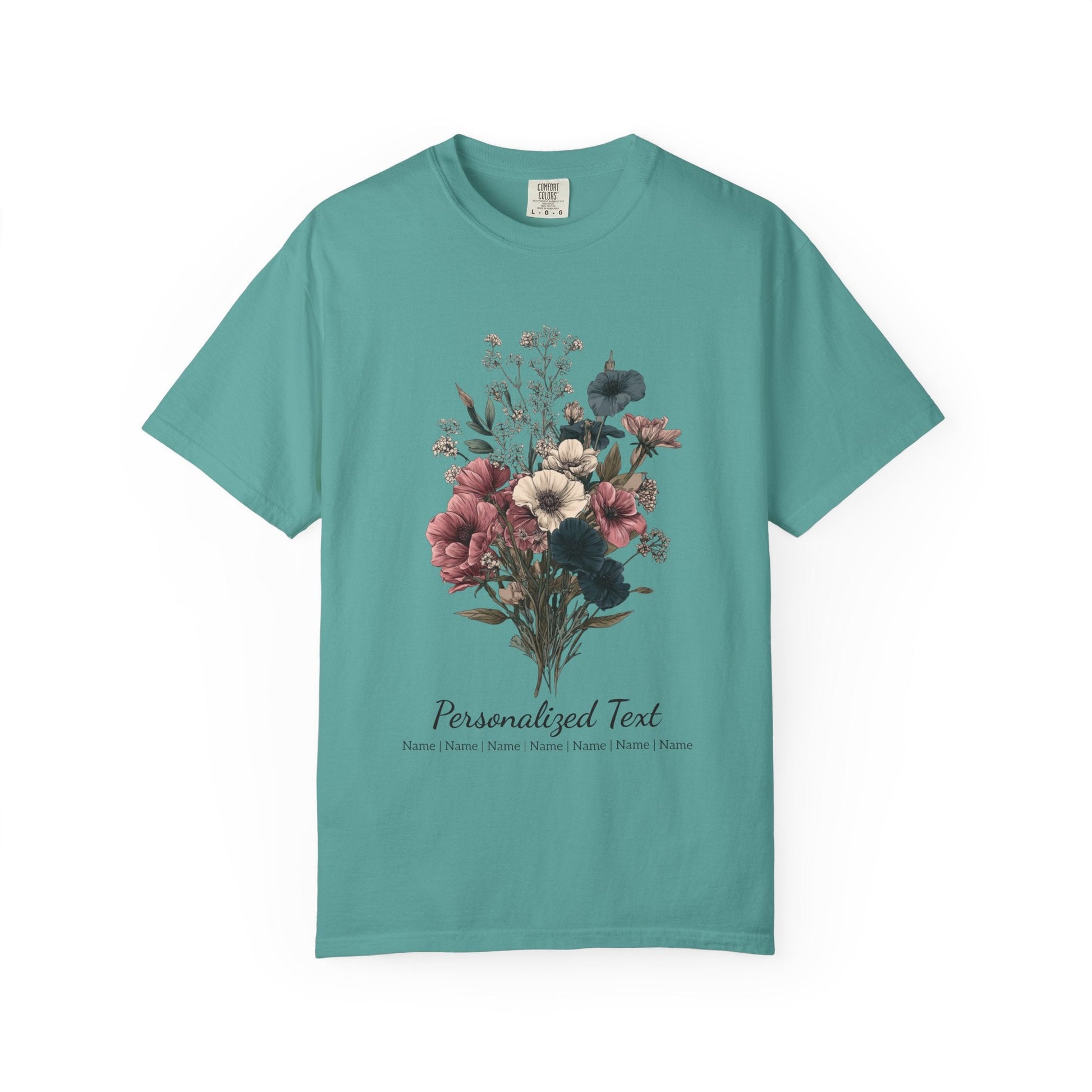 Printify T-Shirt Seafoam / S Personalized Gardening T-Shirt – Custom Garden Bouquet Gift for Plant Lovers