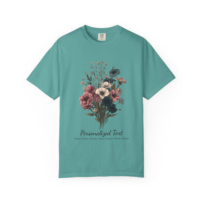Printify T-Shirt Seafoam / S Personalized Gardening T-Shirt – Custom Garden Bouquet Gift for Plant Lovers
