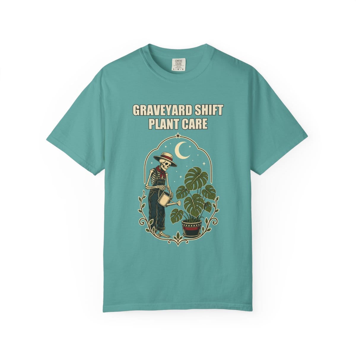 Botanical Vibes T-Shirt Seafoam / S Skeleton Plant Care Halloween Shirt - Gardener Gift
