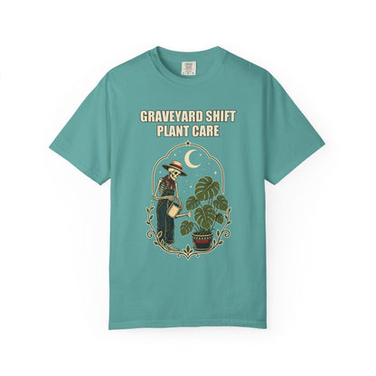 Botanical Vibes T-Shirt Seafoam / S Skeleton Plant Care Halloween Shirt - Gardener Gift
