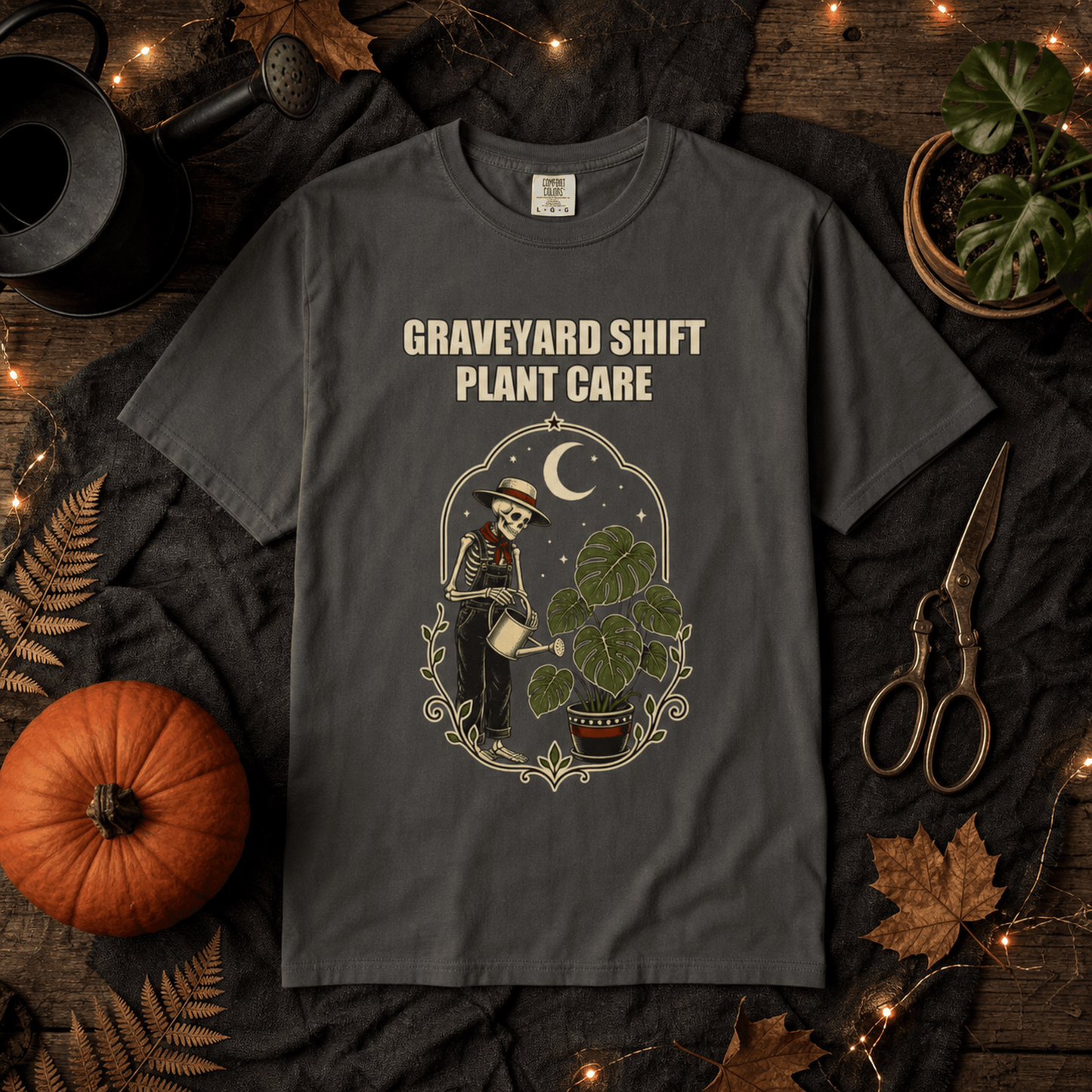 Botanical Vibes T-Shirt Skeleton Plant Care Halloween Shirt - Gardener Gift