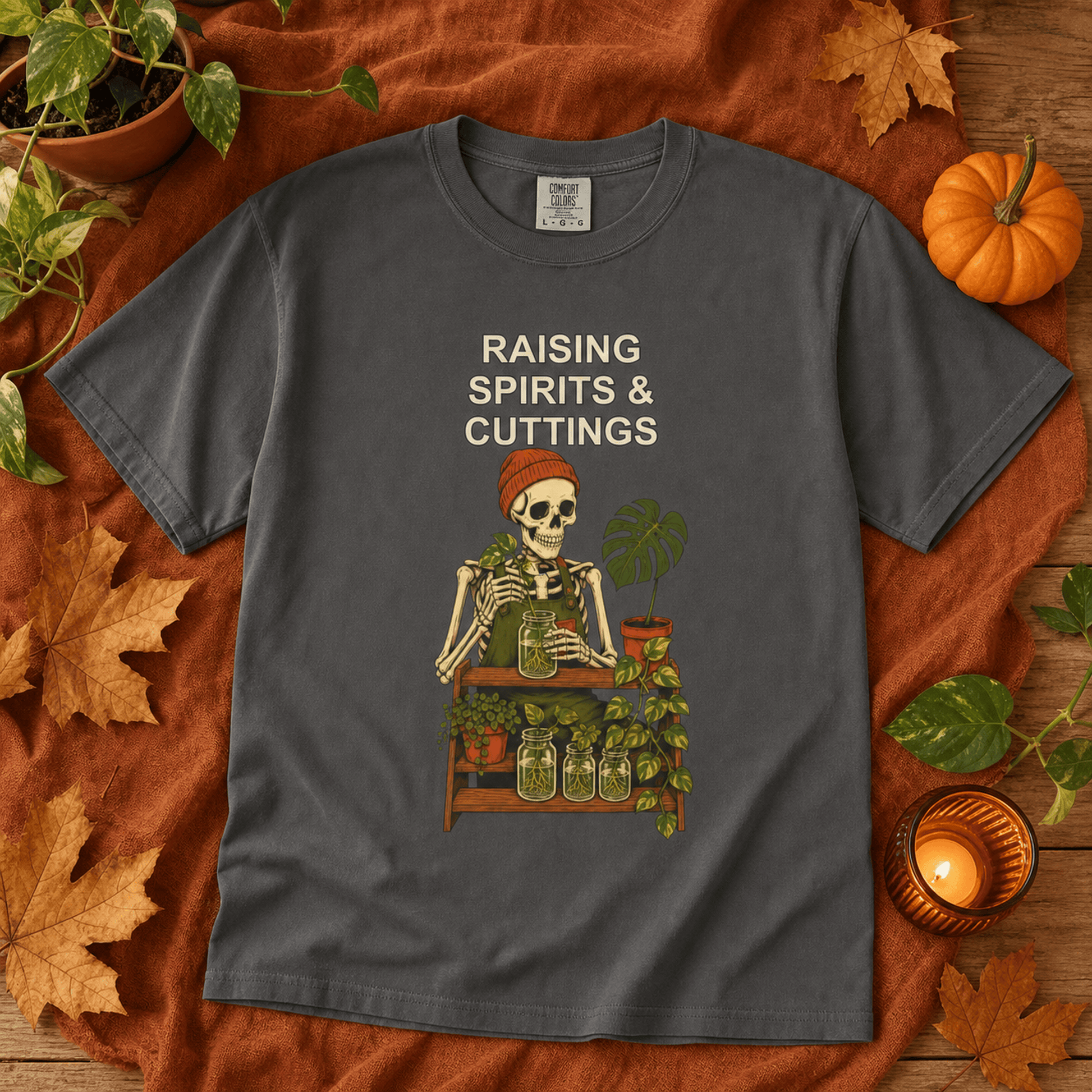 Botanical Vibes T-Shirt Skeleton Propagation Halloween Shirt - Plant Lover Tee