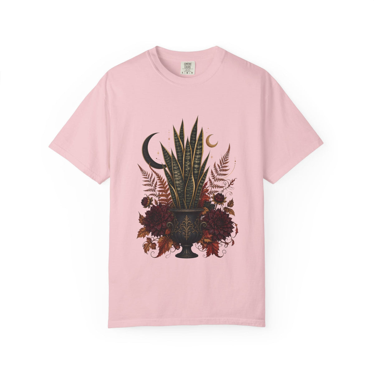 Botanical Vibes T-Shirt Snake Plant Gothic Urn T-Shirt - Dark Botanical Art
