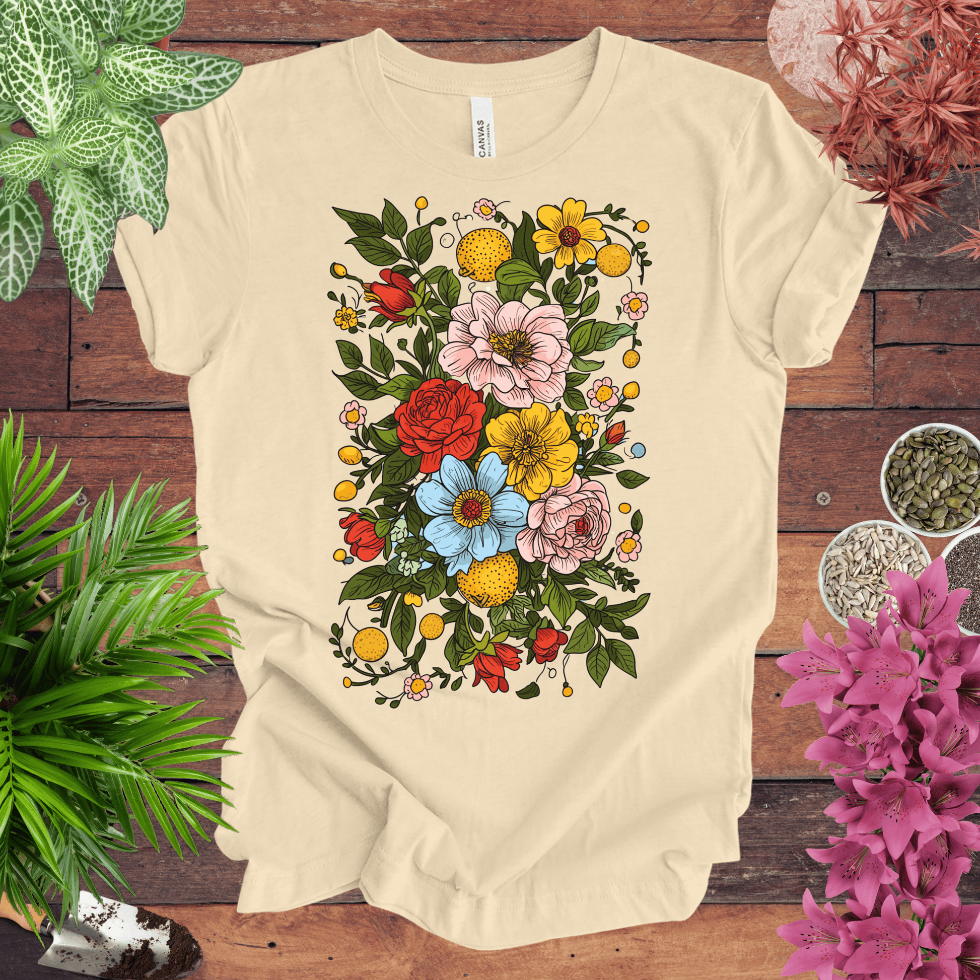 Printify T-Shirt Soft Cream / S Bold Floral Citrus T-Shirt