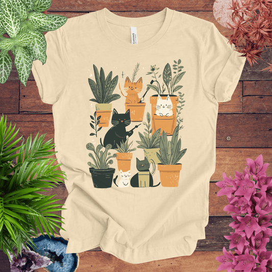 Printify T-Shirt Soft Cream / S Feline Green Thumb T-Shirt