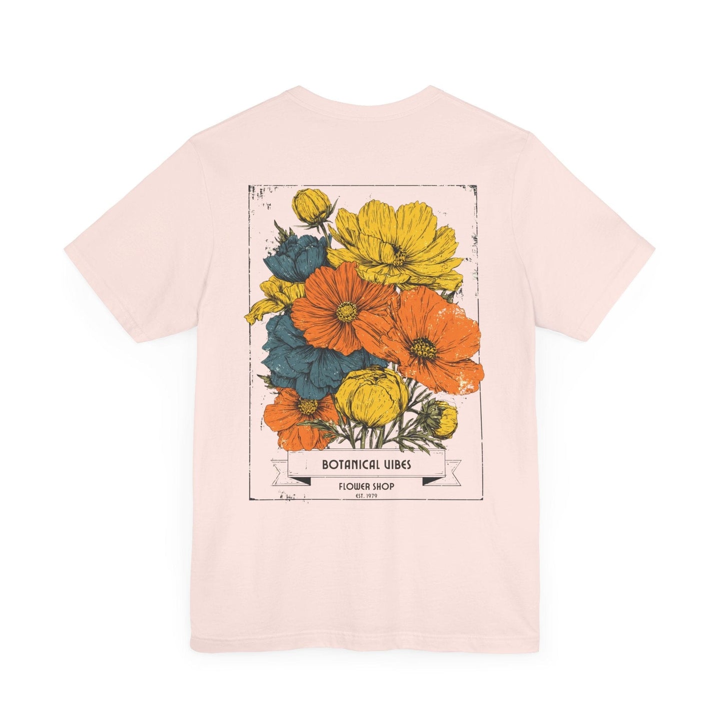 Printify T-Shirt Soft Pink / S Botanical Vibes Flower Shop Tee | Vintage Floral Back Print T-Shirt