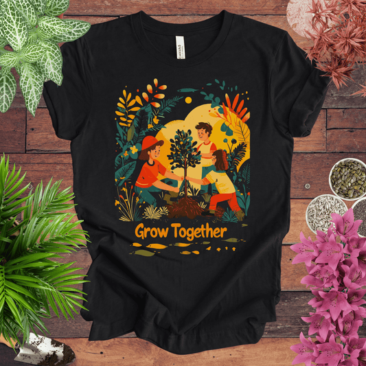 Printify T-Shirt Solid Black Blend / S Grow Together T-Shirt