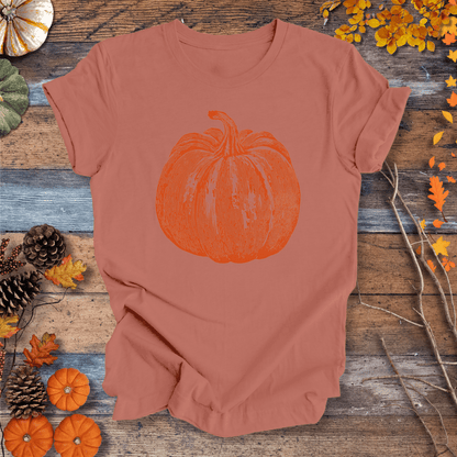 Printify T-Shirt Solid Desert Pink / S Pumpkin Vibes Fall T-Shirt | Unisex Cotton Tee