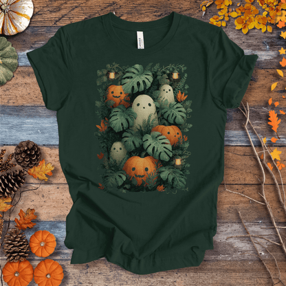 Printify T-Shirt Solid Forest Green / S Pumpkin Vibes Fall T-Shirt | Botanical Vibes Plant Lover Tee