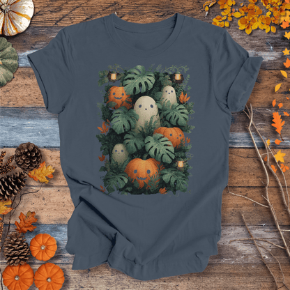 Printify T-Shirt Solid Indigo / S Pumpkin Vibes Fall T-Shirt | Botanical Vibes Plant Lover Tee